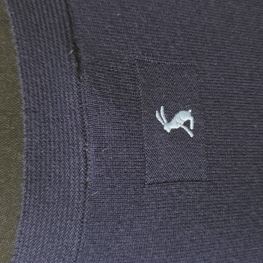 Elegant Navy Blue Crew Neck Sweater - Picture 4 of 11